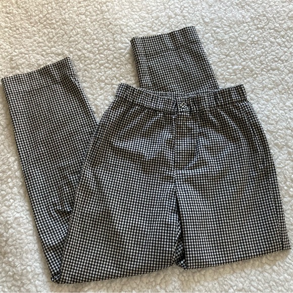 Brandy Melville Pants - Brandy Melville gingham checkered plaid pants, black & white, one size ￼